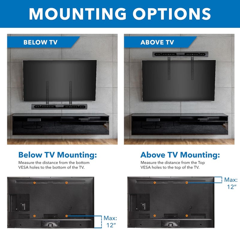 Mount-It! TV Speaker Bracket Compatible with Sonos Arc Soundbars | Soundbar Mount for TV to Achieve Directional Sound All Around, Designed for Compatibility with Sonos Arc - Image 4